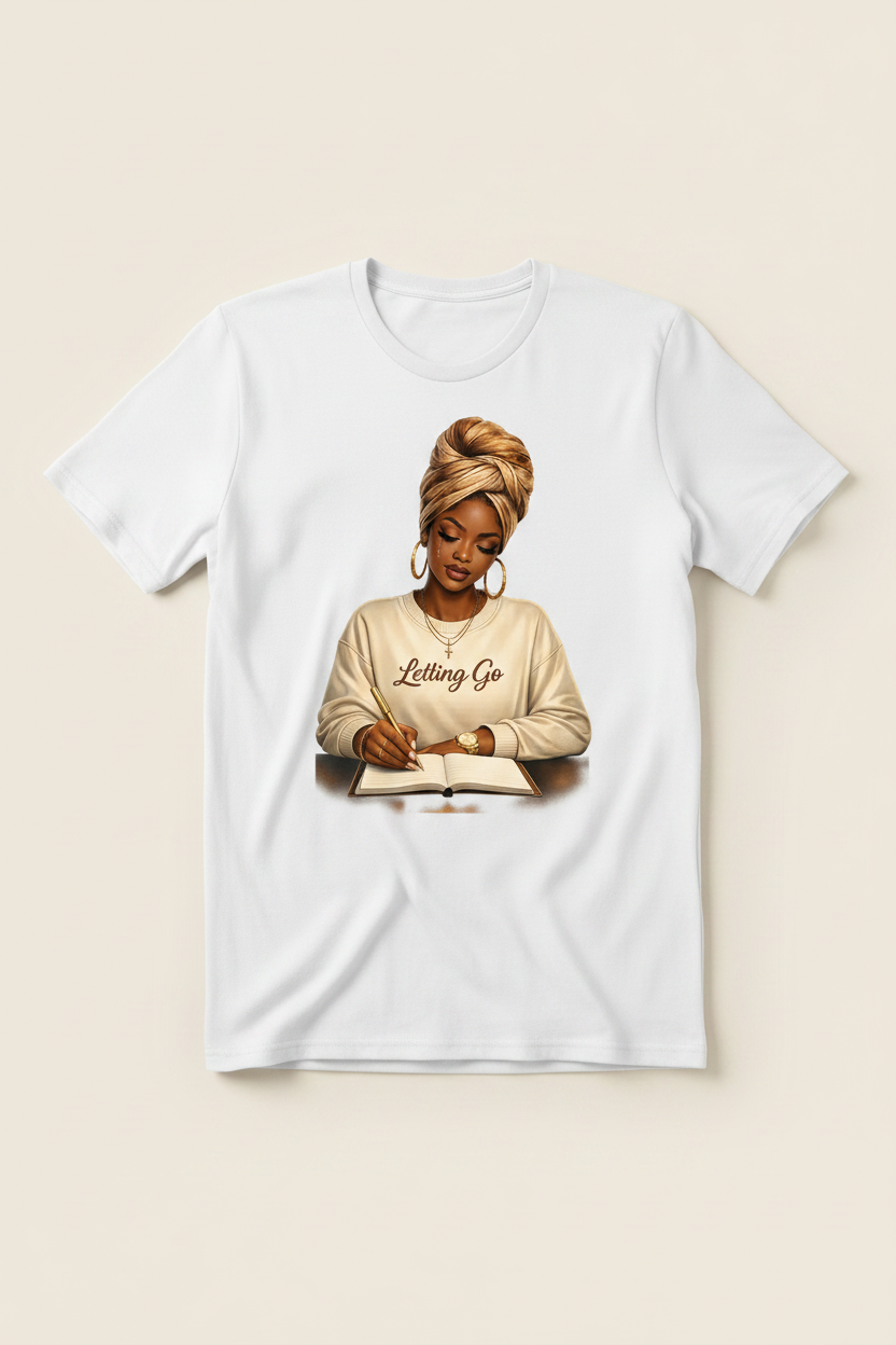 Letting Go White Tee Front Facing